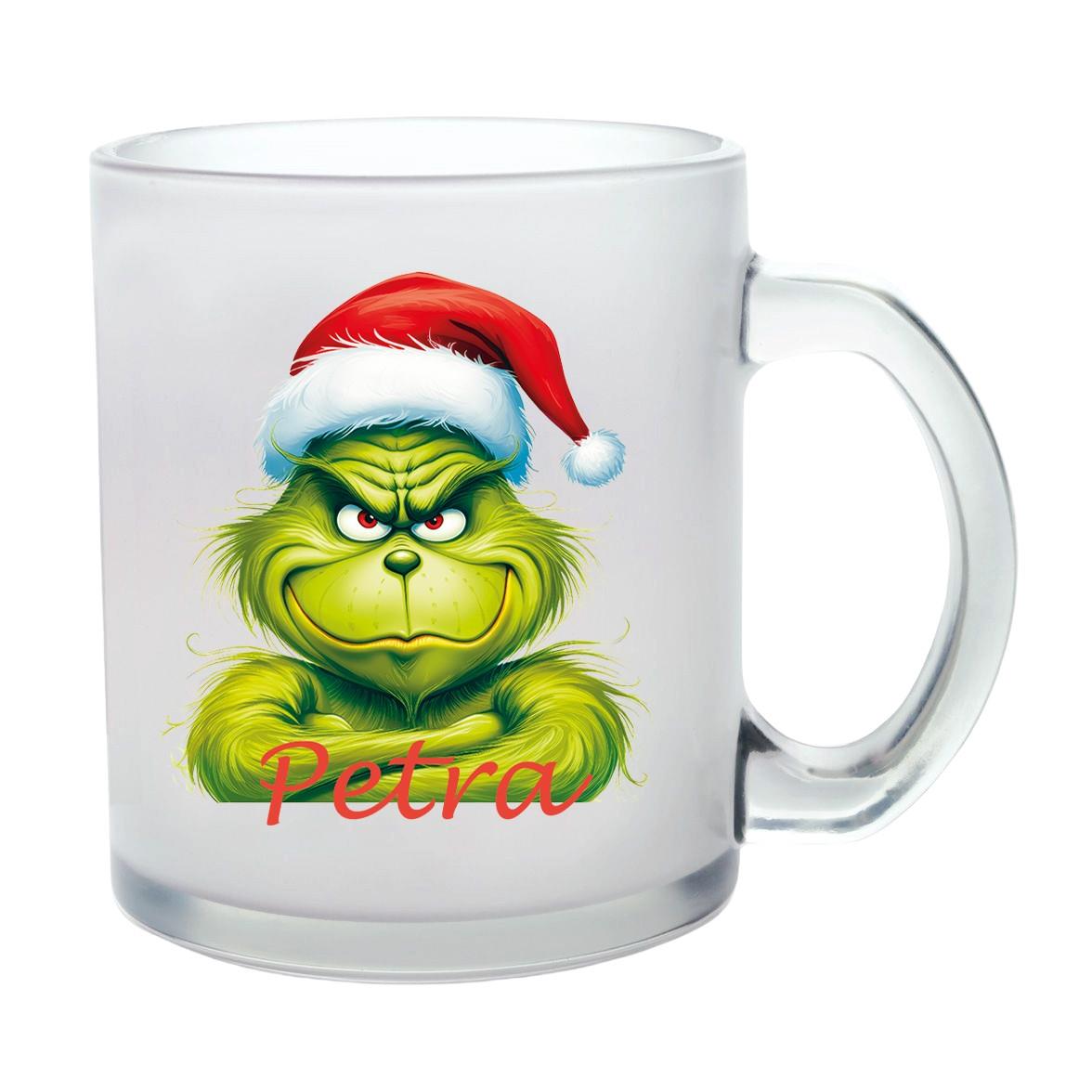 Milchglastasse Wunschname Weihnachten Grinch 2 Glas Kinderbecher SONDEREDITION