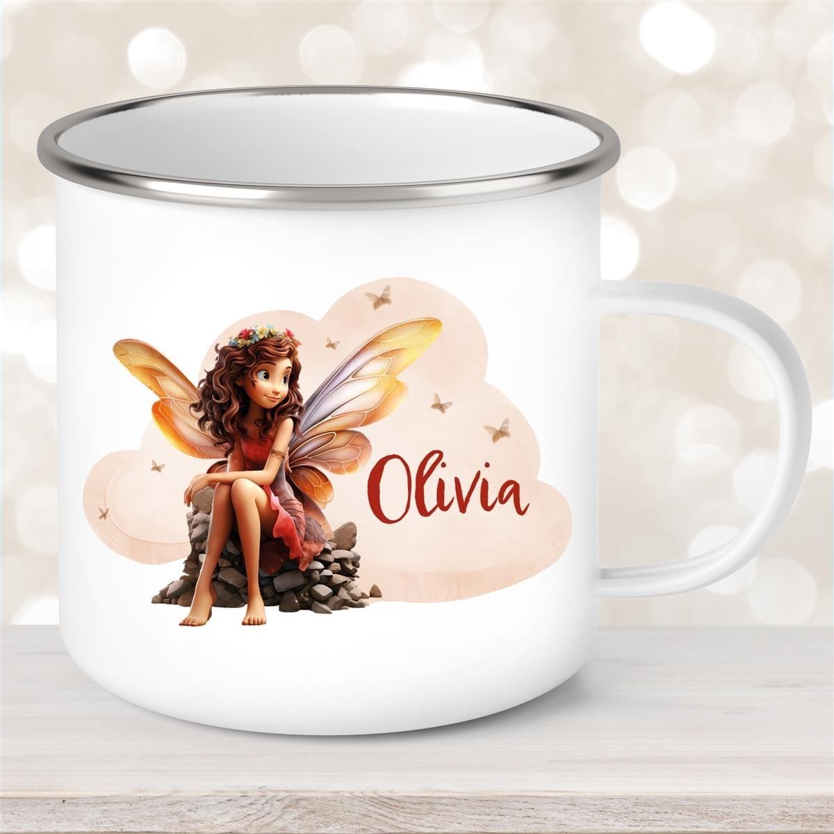 Tasse Fee #2 Wunschname Emaille Kinderbecher personalisiert Tasse Fee #2 Wunschname Emaille Kinderbecher personalisiert