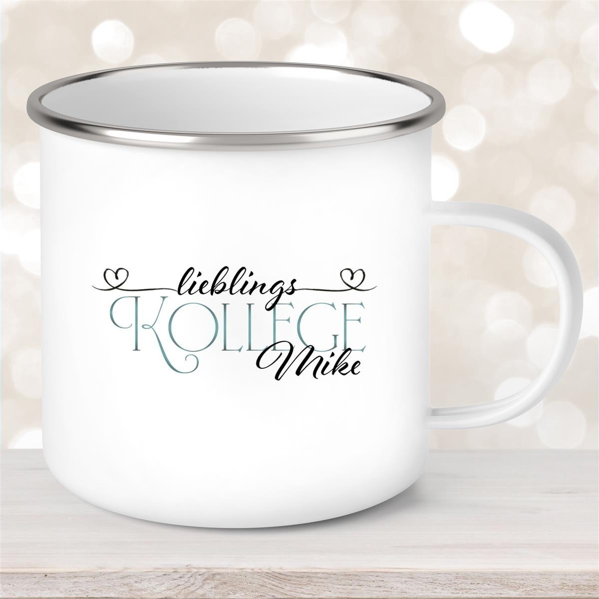 Tasse Wunschname Lieblings-Kollege #1 Emaille personalisiert Tasse Wunschname Lieblings-Kollege #1 Emaille personalisiert