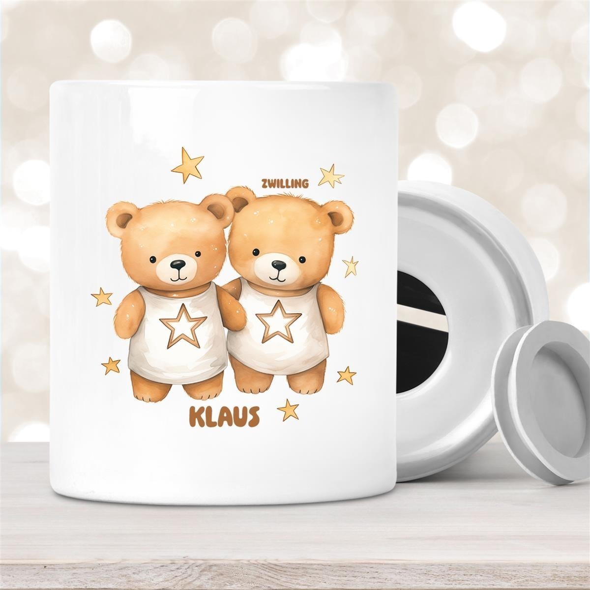 Spardose mit Wunschname Sternzeichen Zwilling #1 personalisiert Spardose mit Wunschname Sternzeichen Zwilling #1 personalisiert