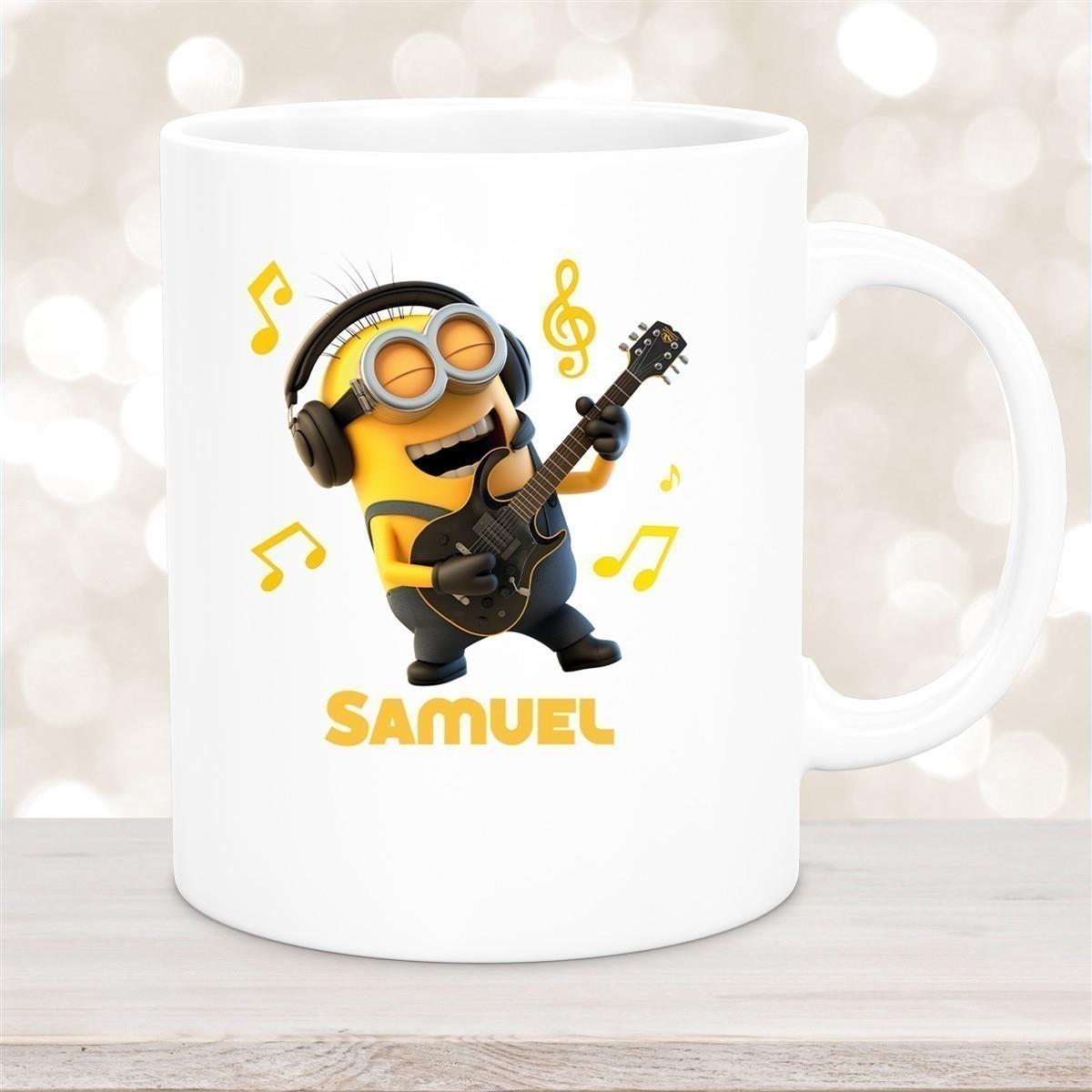 Tasse Minions Kinder Minion 6 Rockstar Wunschname Keramik Kinderbecher personalisiert versch. Farben