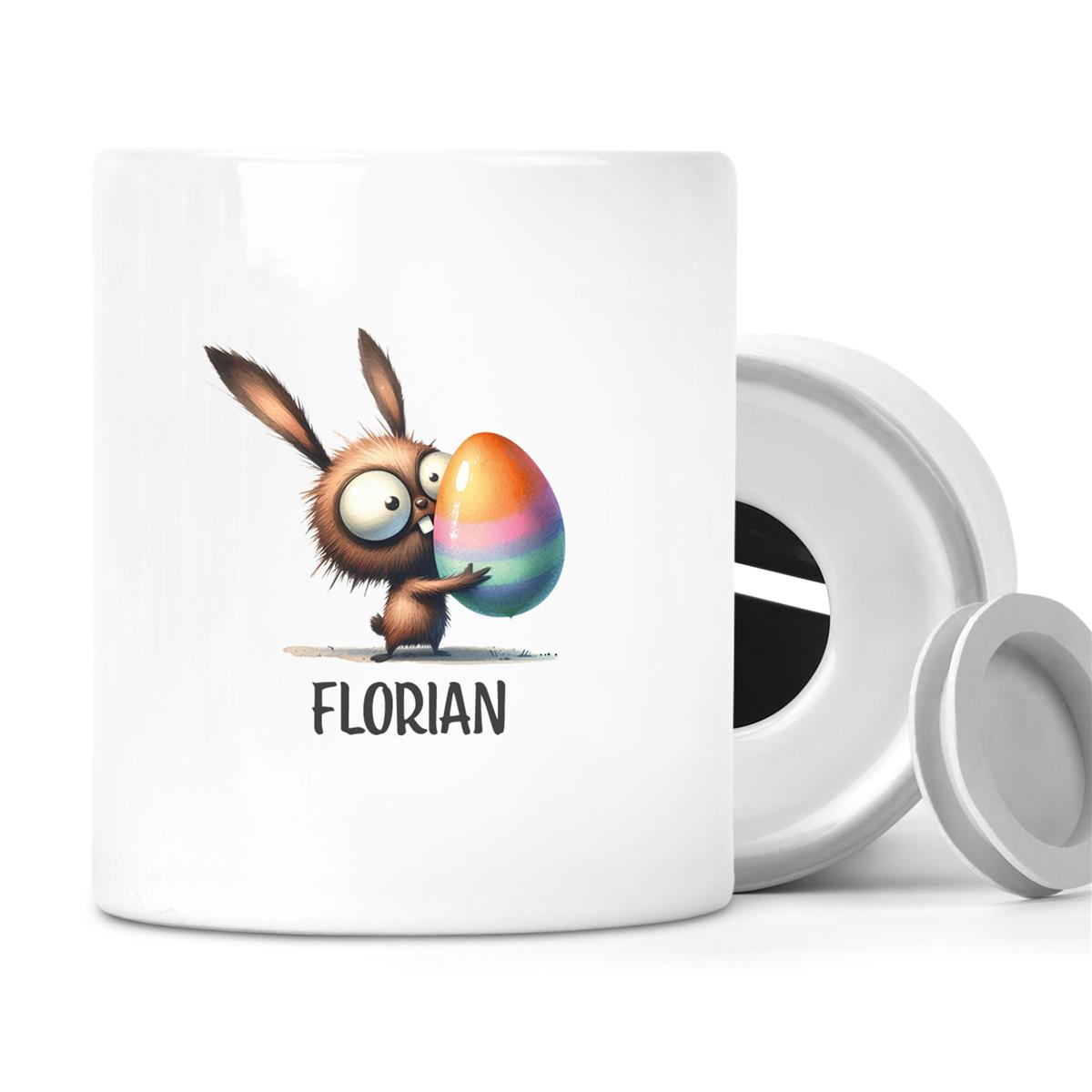 Spardose Ostern - Hase 6 mit Wunschname personalisiert