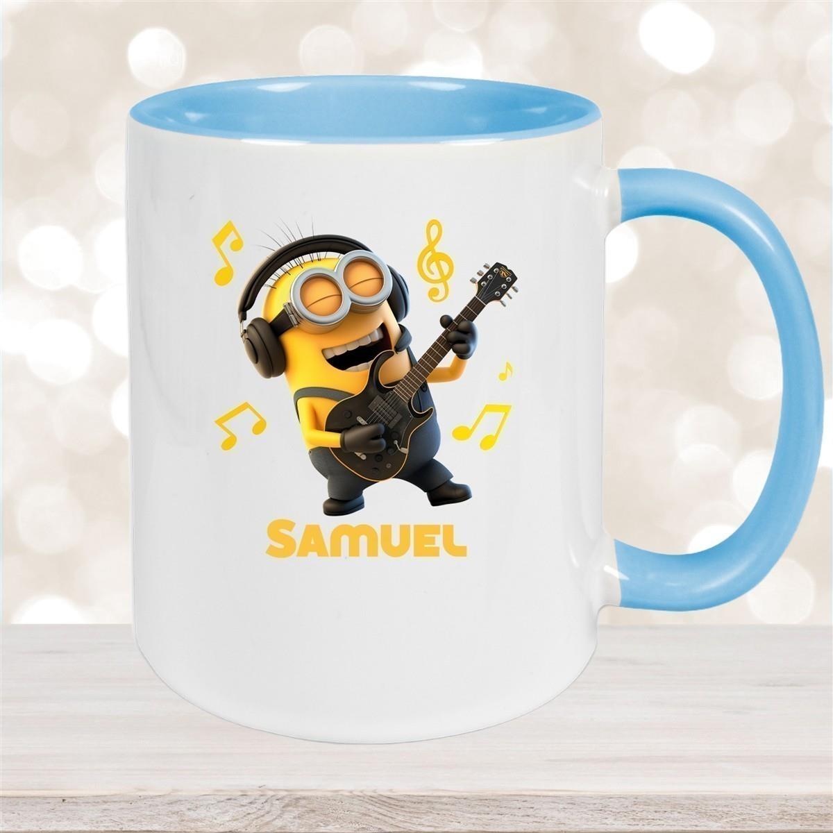 Tasse Minions Kinder Minion 6 Rockstar Wunschname Keramik Kinderbecher personalisiert versch. Farben