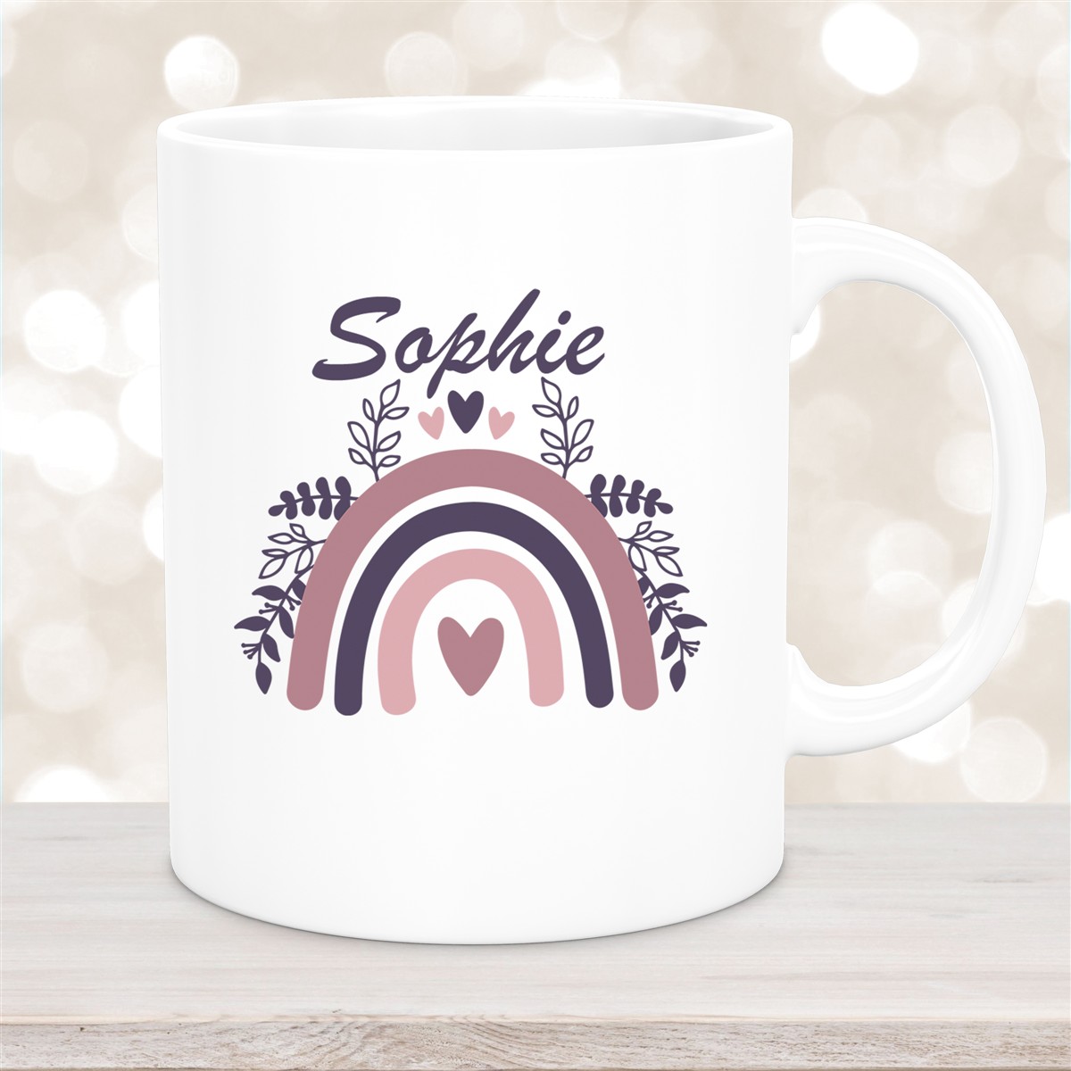 Tasse Regenbogen #8 Wunschname Keramik Kinderbecher versch. Farben
