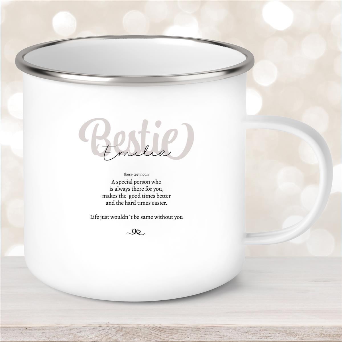 Tasse Wunschname Lieblings-Bestie #2 Emaille personalisiert Tasse Wunschname Lieblings-Bestie #2 Emaille personalisiert