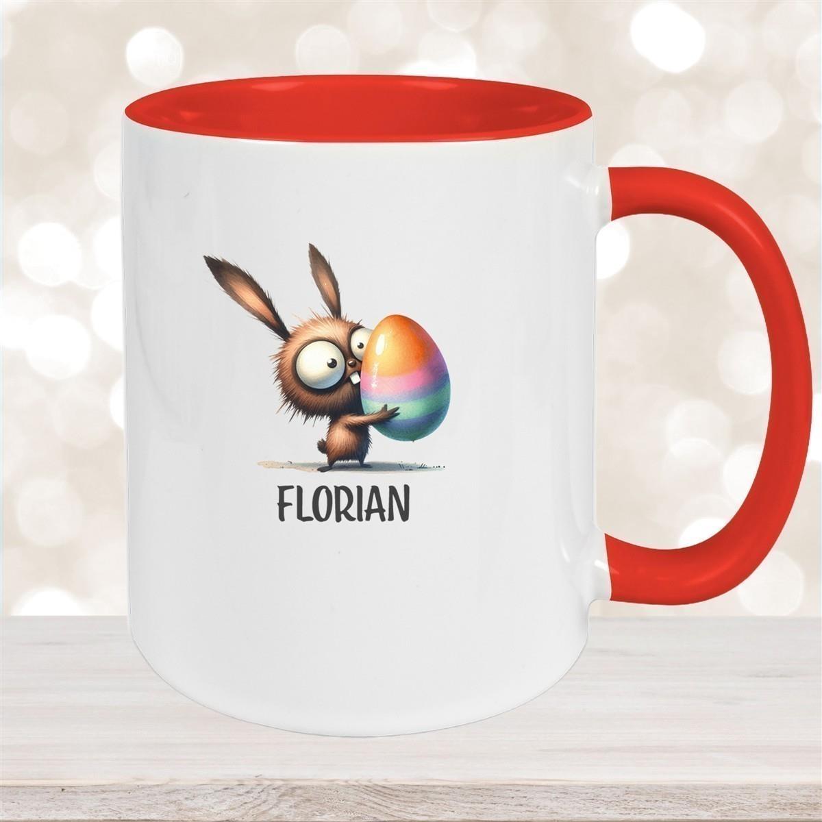 Tasse Ostern - Hase 6 Wunschnamen Keramik personalisiert versch. Farben