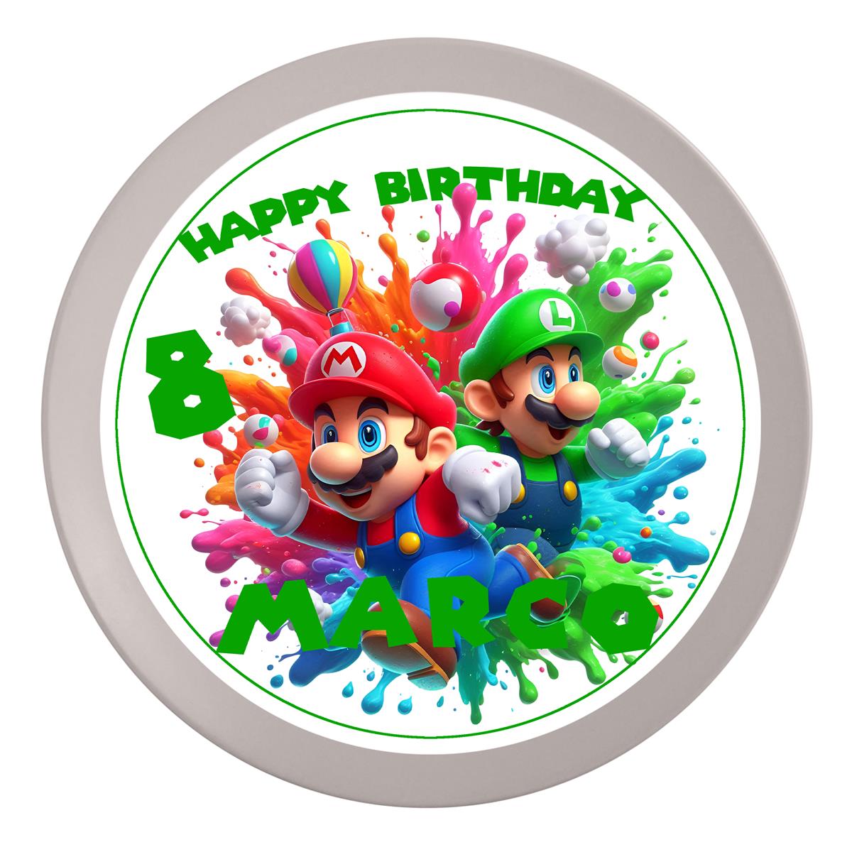 Tortenaufleger Geburtstag Super-Mario #2 – Magische Kuchendekoration für Kindergeburtstage