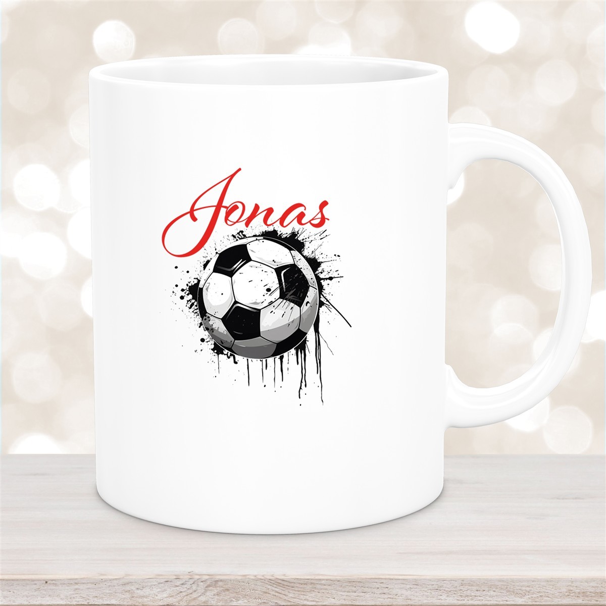 Tasse Wunschname Fußball #19 Personalisiert Keramik Kinderbecher versch. Farben