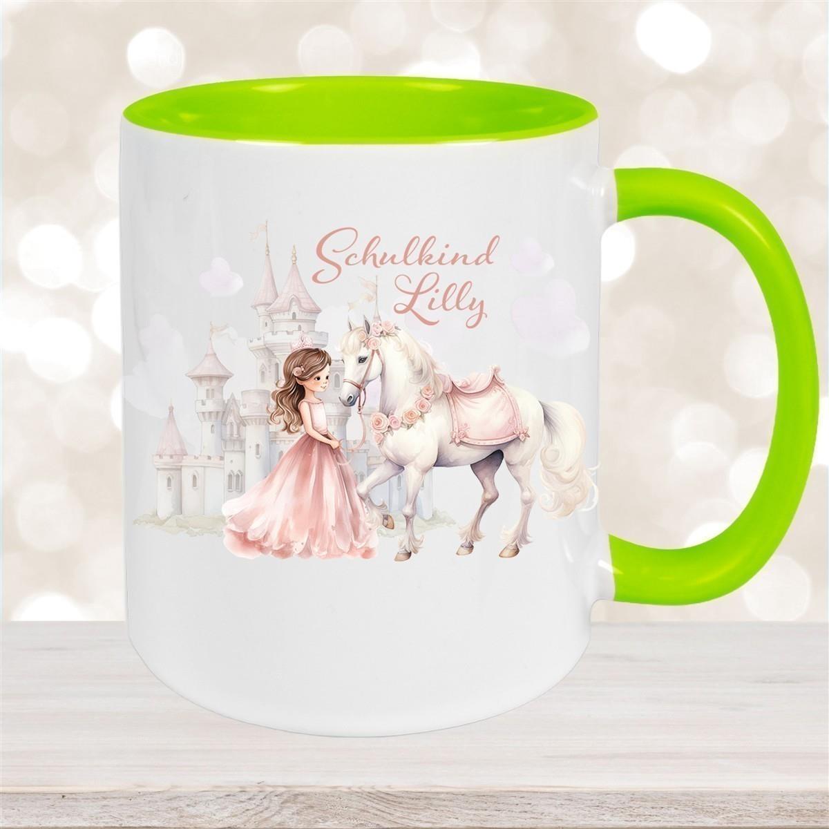 Tasse Kinder Prinzessin 1 Wunschname Keramik Kinderbecher personalisiert versch. Farben