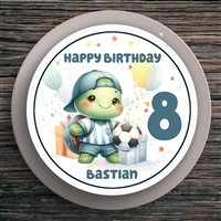 Tortenaufleger Geburtstag Fußball #10 Personalisiert Name & Zahl (20cm) Fondant Papier