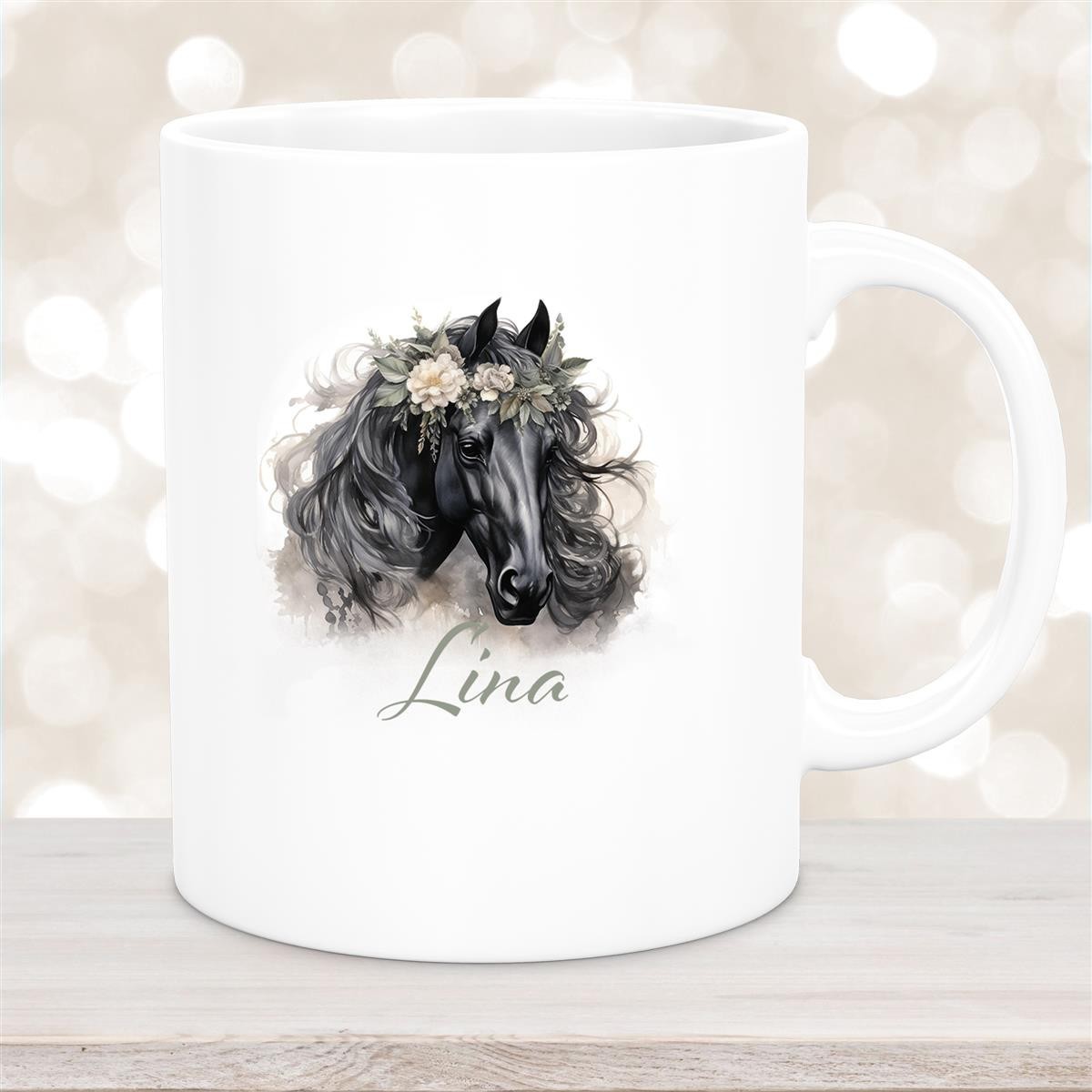 Tasse Pferd #3 Wunschnam Keramik Kinderbecher personalisiert versch. Farben