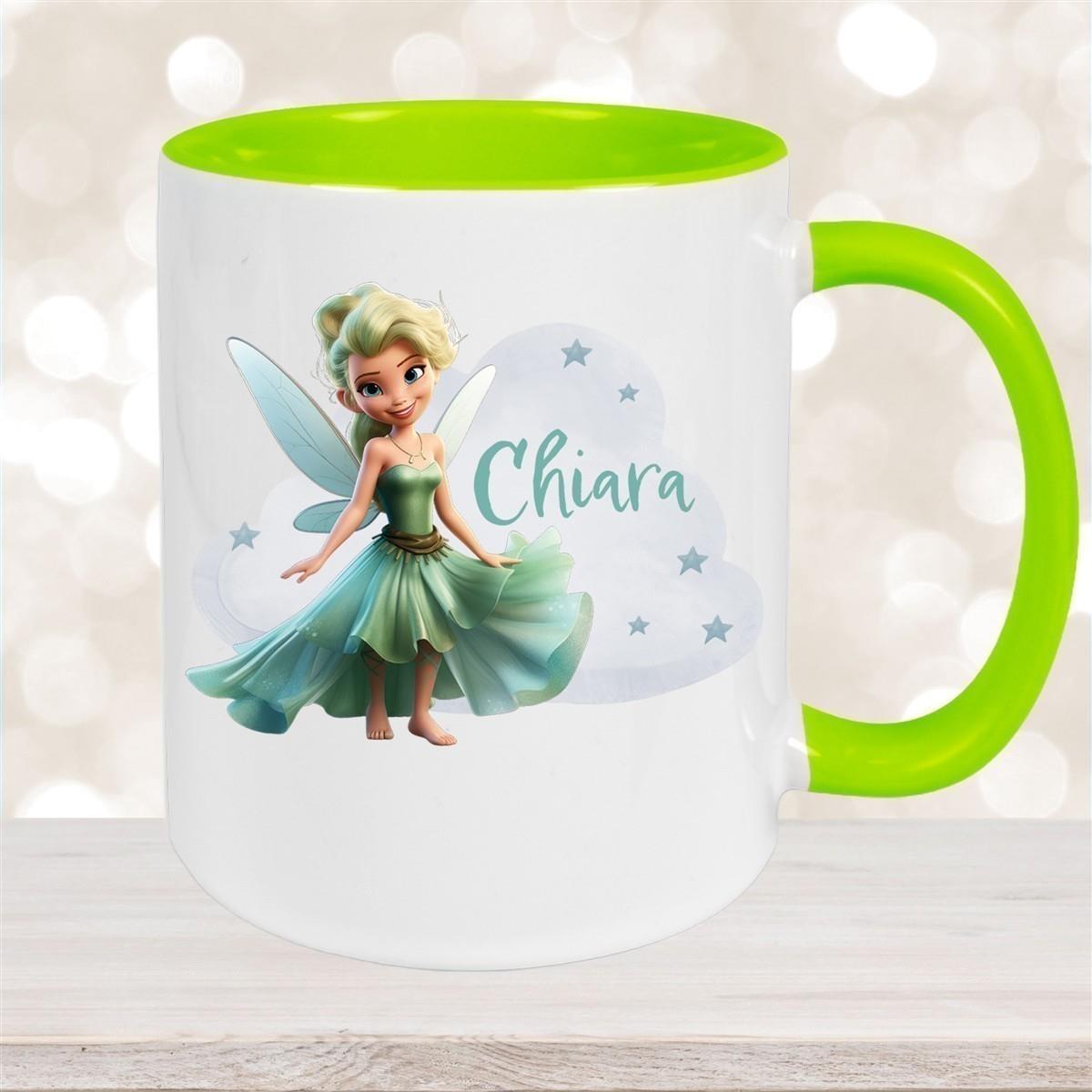 Tasse Fee 5 Wunschname Keramik Kinderbecher personalisiert versch. Farben