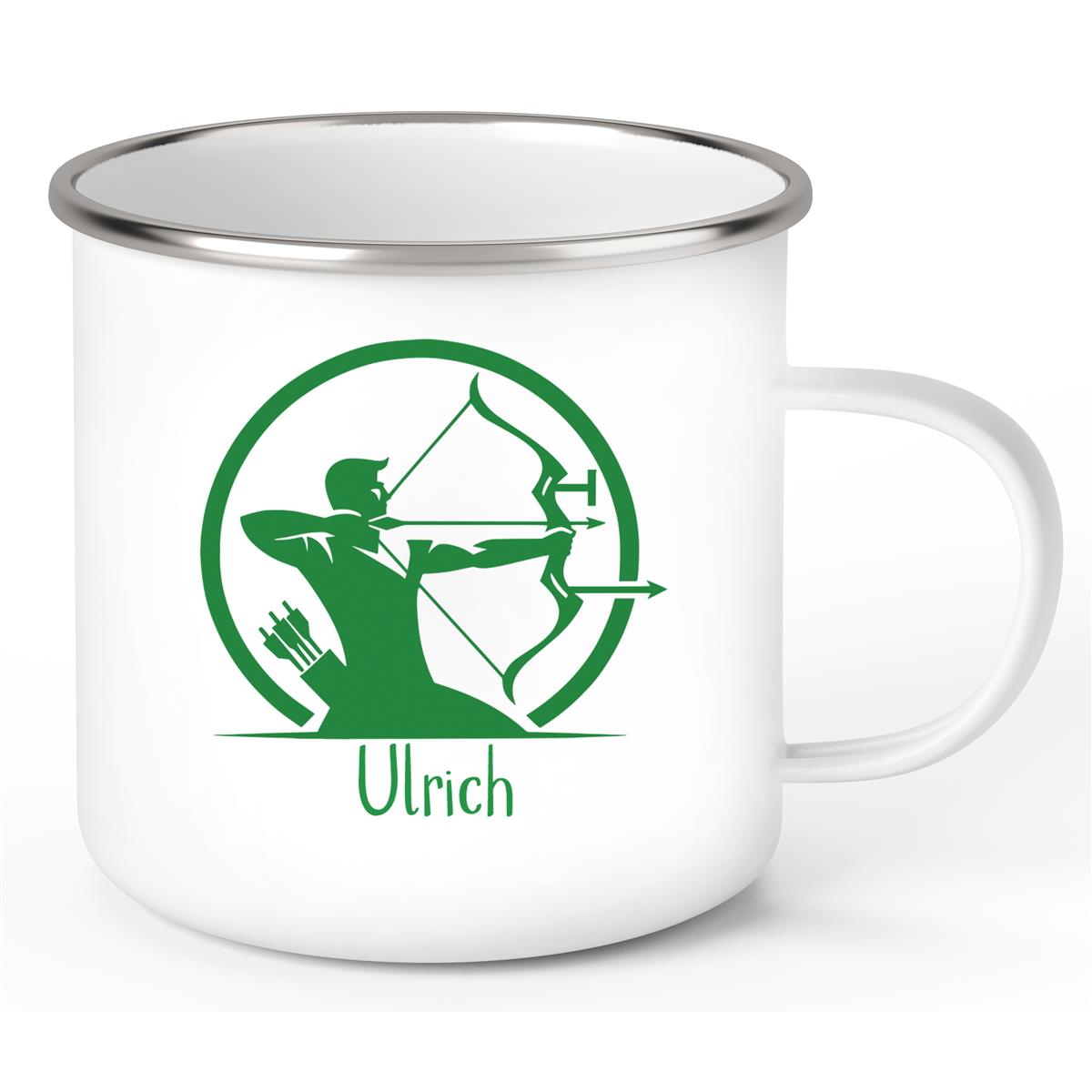 Tasse Bogenschütze 1 Wunschname Emaille personalisiert