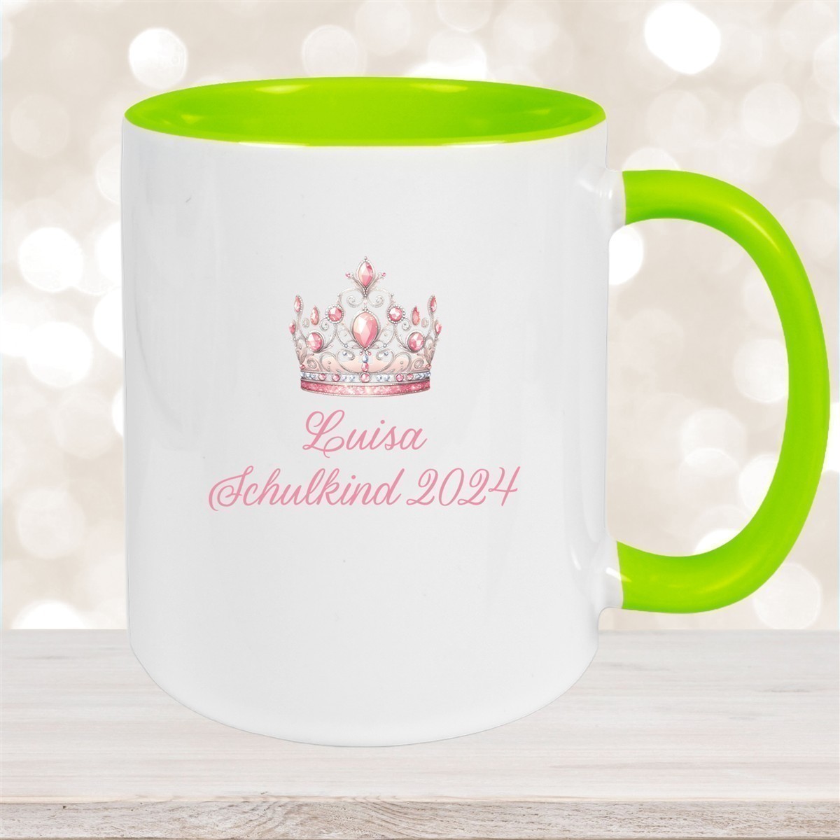 Tasse Schulkind #15 Wunschname Prinzessin#1 Keramik Kinderbecher Personalisiert versch. Farben