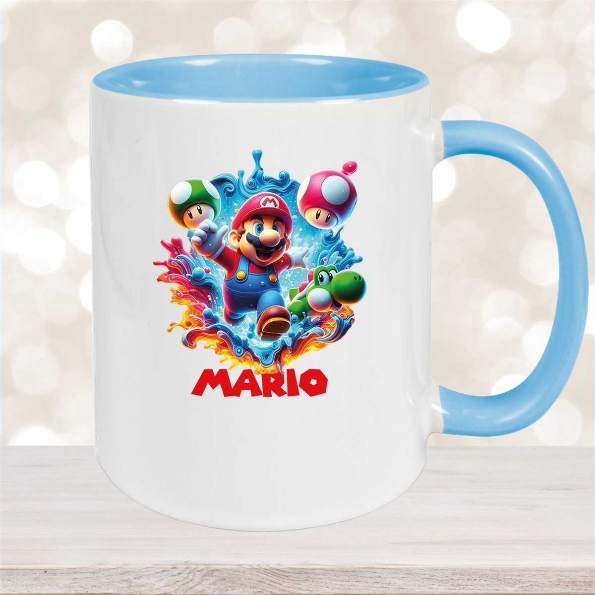 Tasse Wunschname Super-Mario #8 Keramik Kinderbecher personalisiert versch. Farben