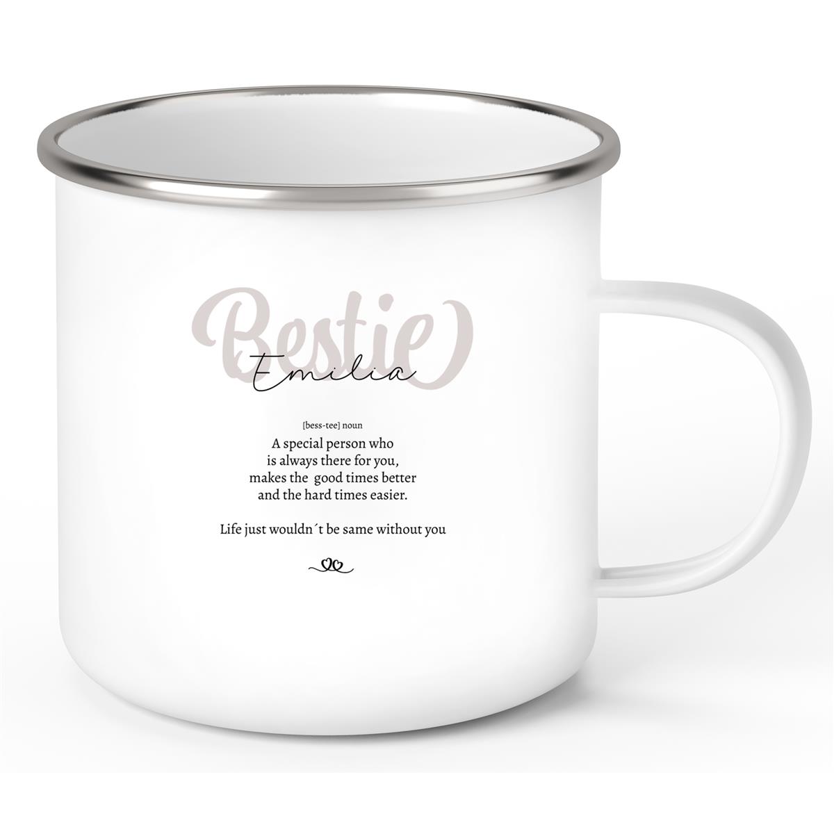 Tasse Wunschname Lieblings-Bestie 2 Emaille personalisiert