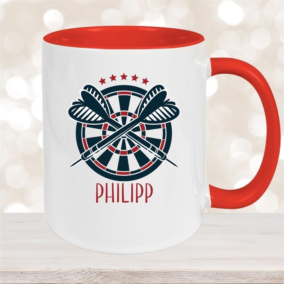 Tasse Dart #1 Wunschname Keramik Kinderbecher personalisiert versch. Farben