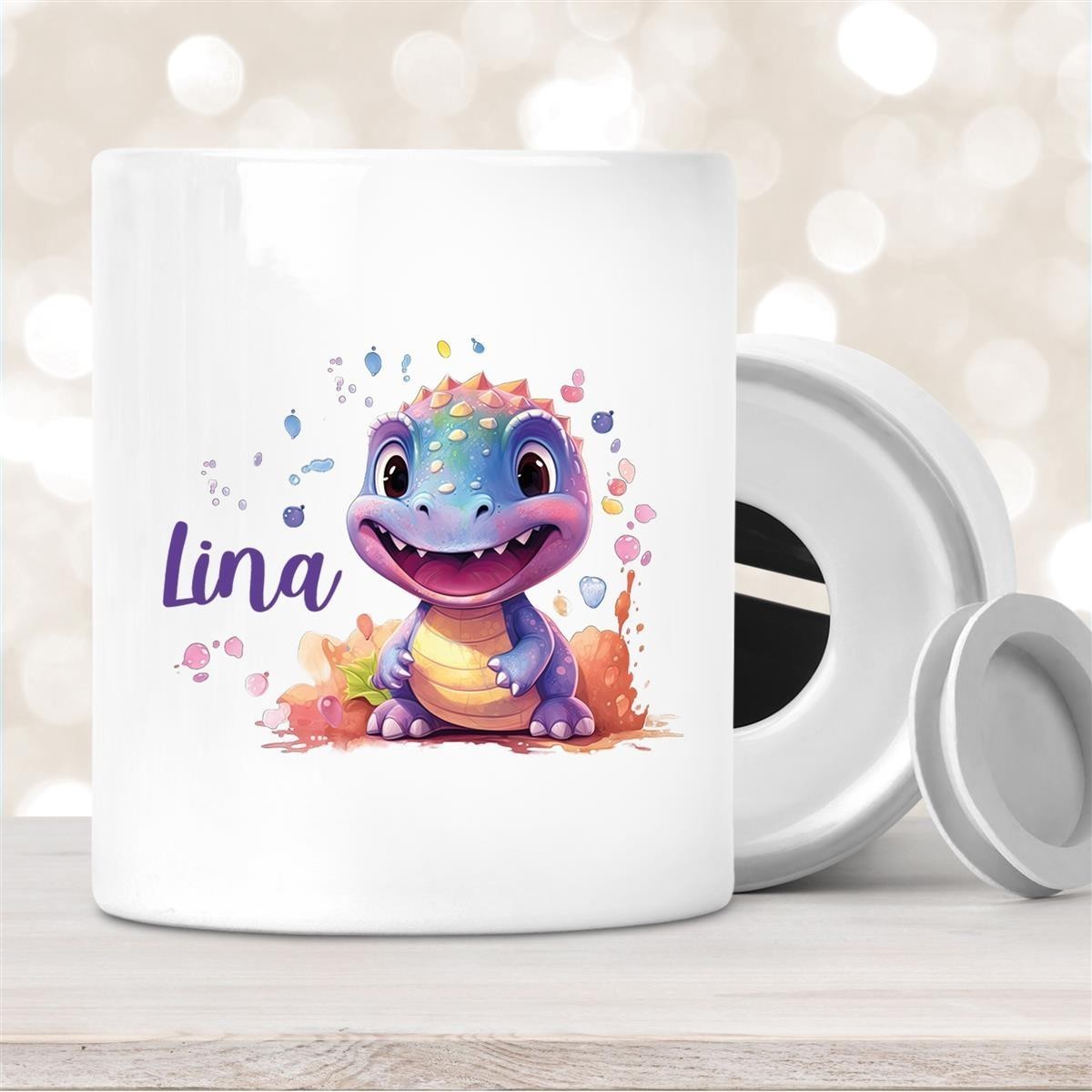 Spardose mit Wunschname Dino #9 personalisiert Spardose mit Wunschname Dino #9 personalisiert