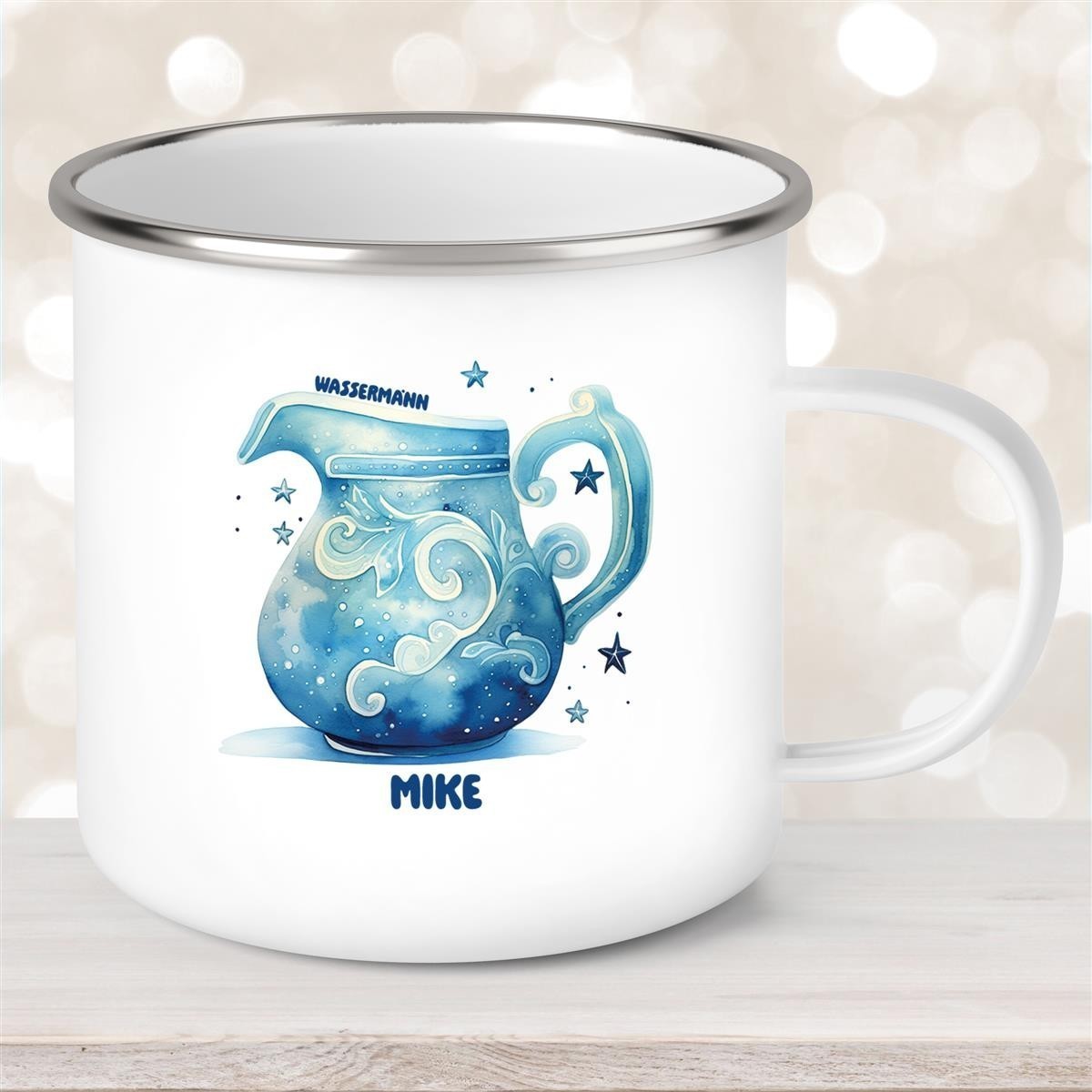 Tasse Sternzeichen Kinder Wassermann #1 Wunschname Emaille Kinderbecher personalisiert Tasse Sternzeichen Kinder Wassermann #1 Wunschname Emaille Kinderbecher personalisiert