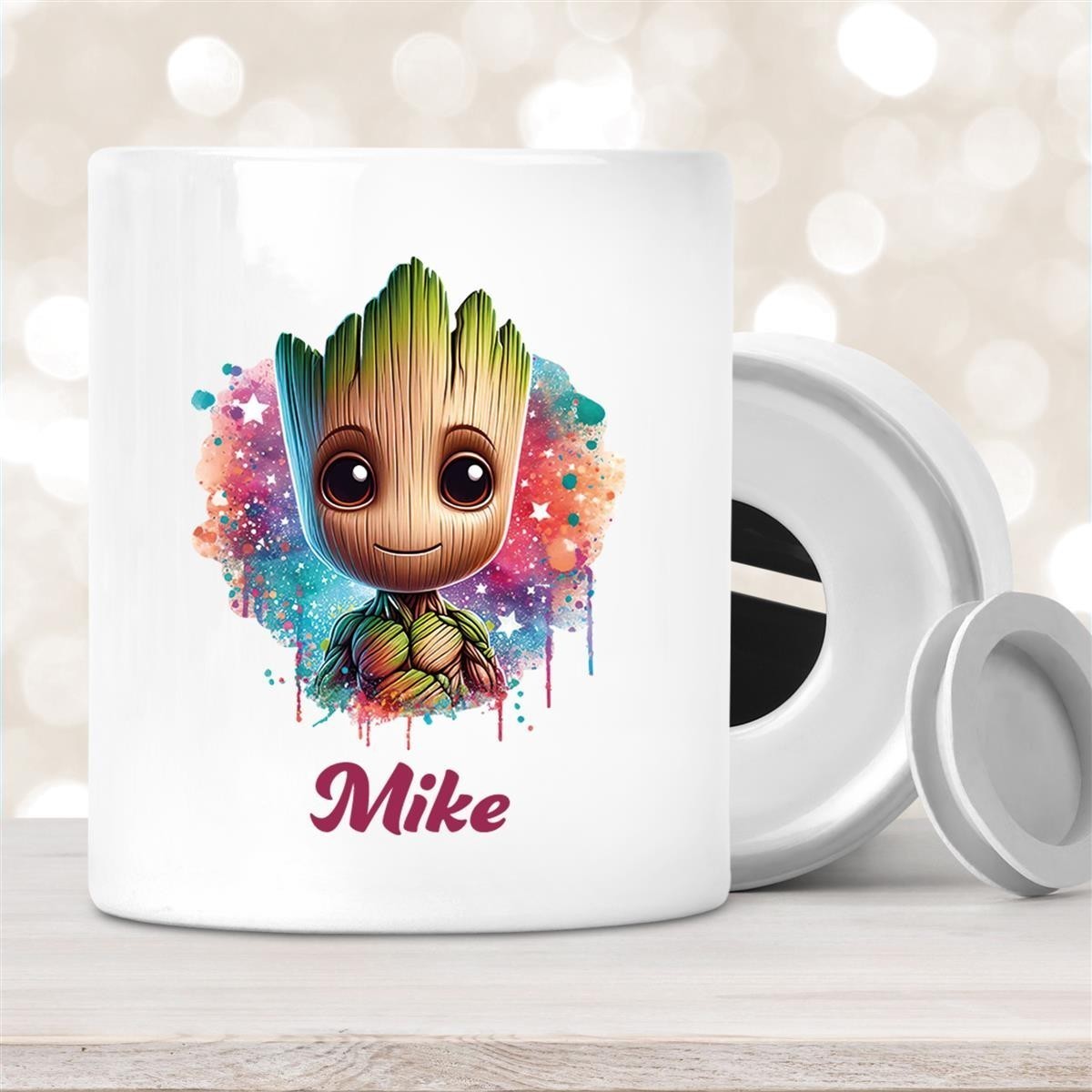 Spardose mit Wunschname Baby-Groot #4 personalisiert Spardose mit Wunschname Baby-Groot #4 personalisiert