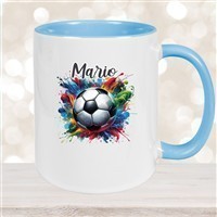 Tasse Wunschname Fußball #12 Personalisiert Keramik Kinderbecher versch. Farben