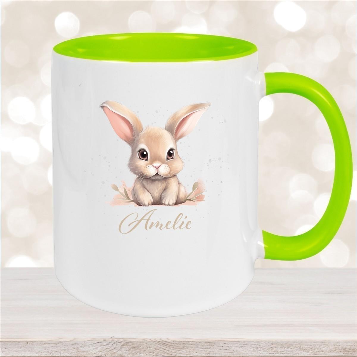 Tasse Ostern - Hase 7 Wunschnamen Keramik personalisiert versch. Farben