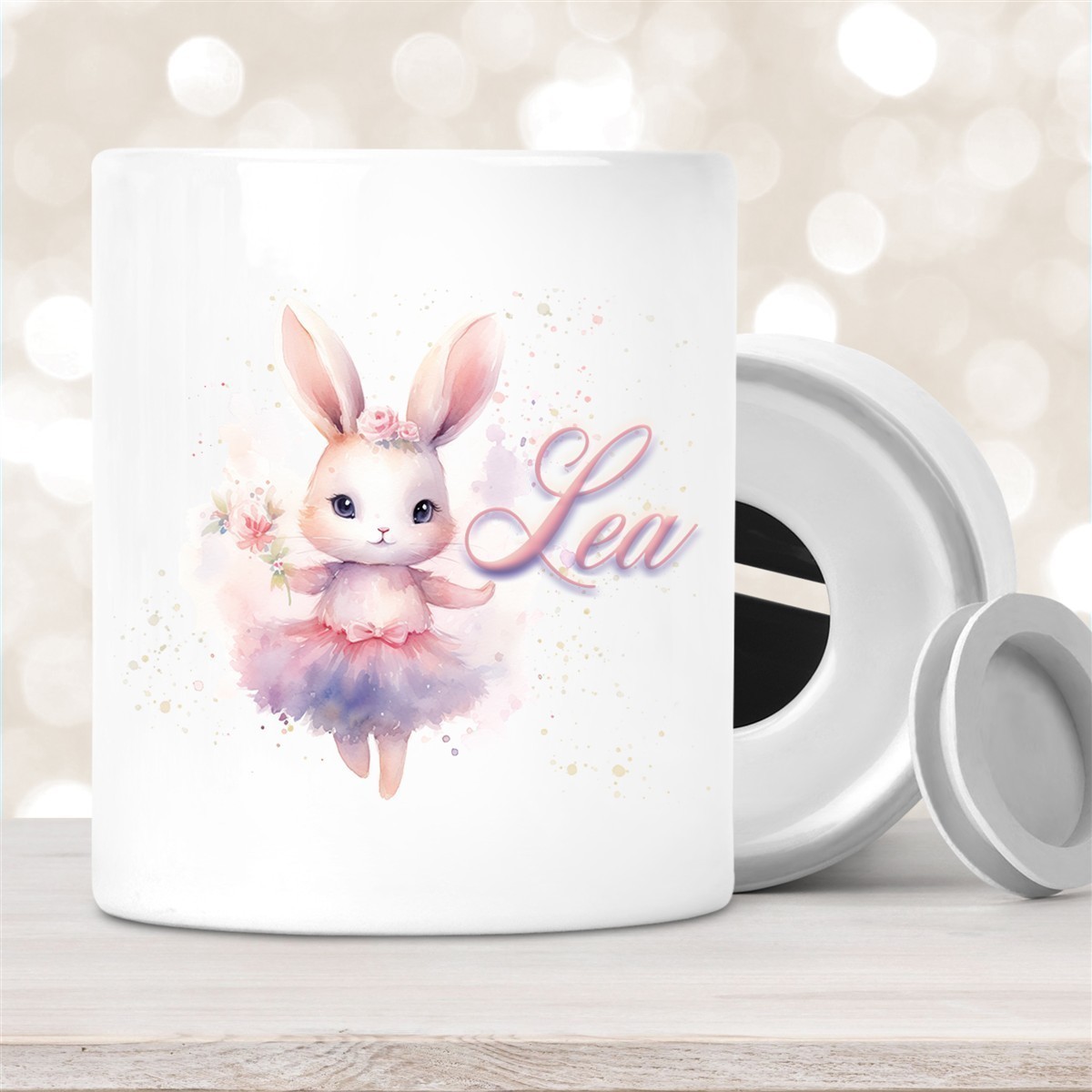 Spardose mit Wunschname Ballerina #4 personalisiert