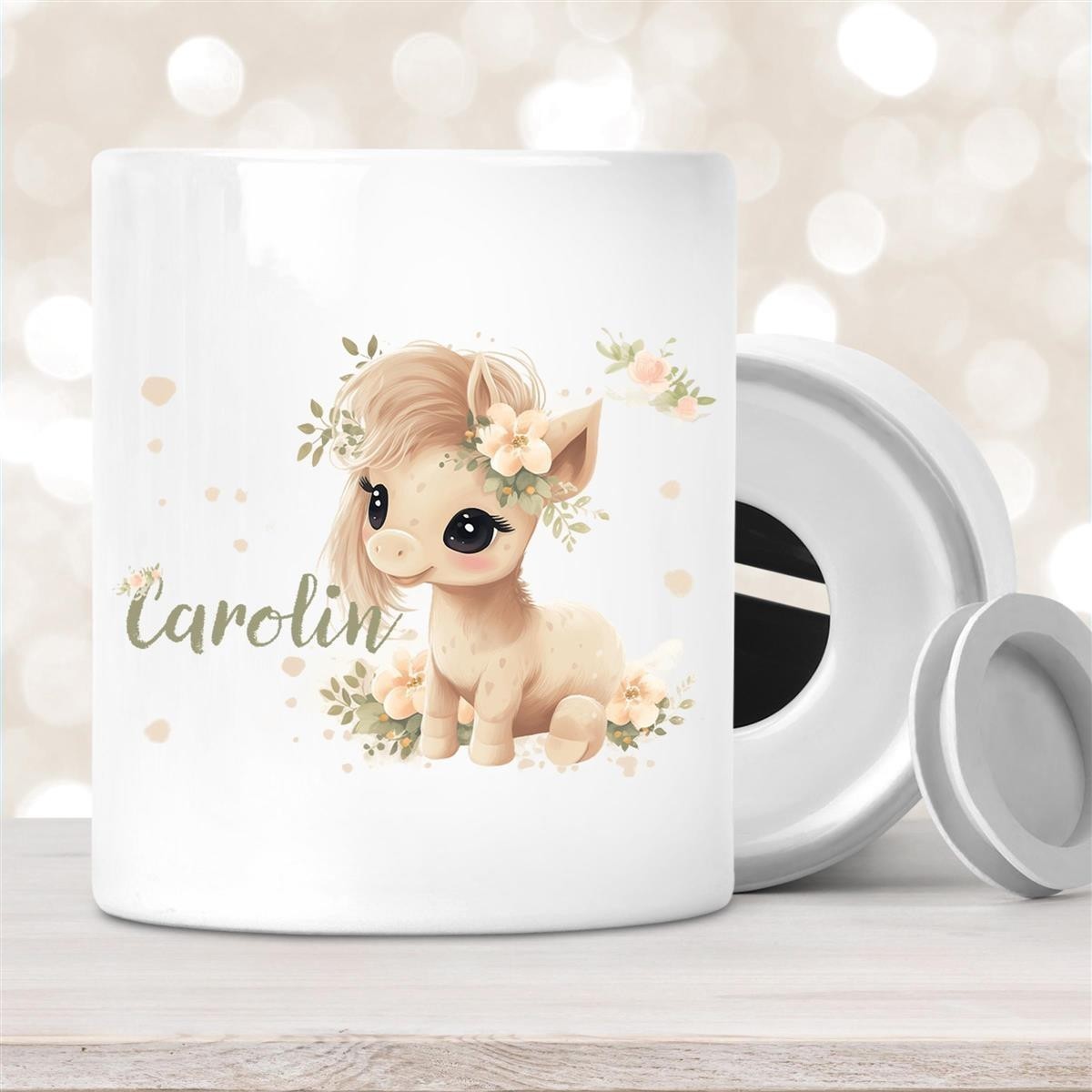 Spardose mit Wunschname Pferd #5 personalisiert Spardose mit Wunschname Pferd #5 personalisiert