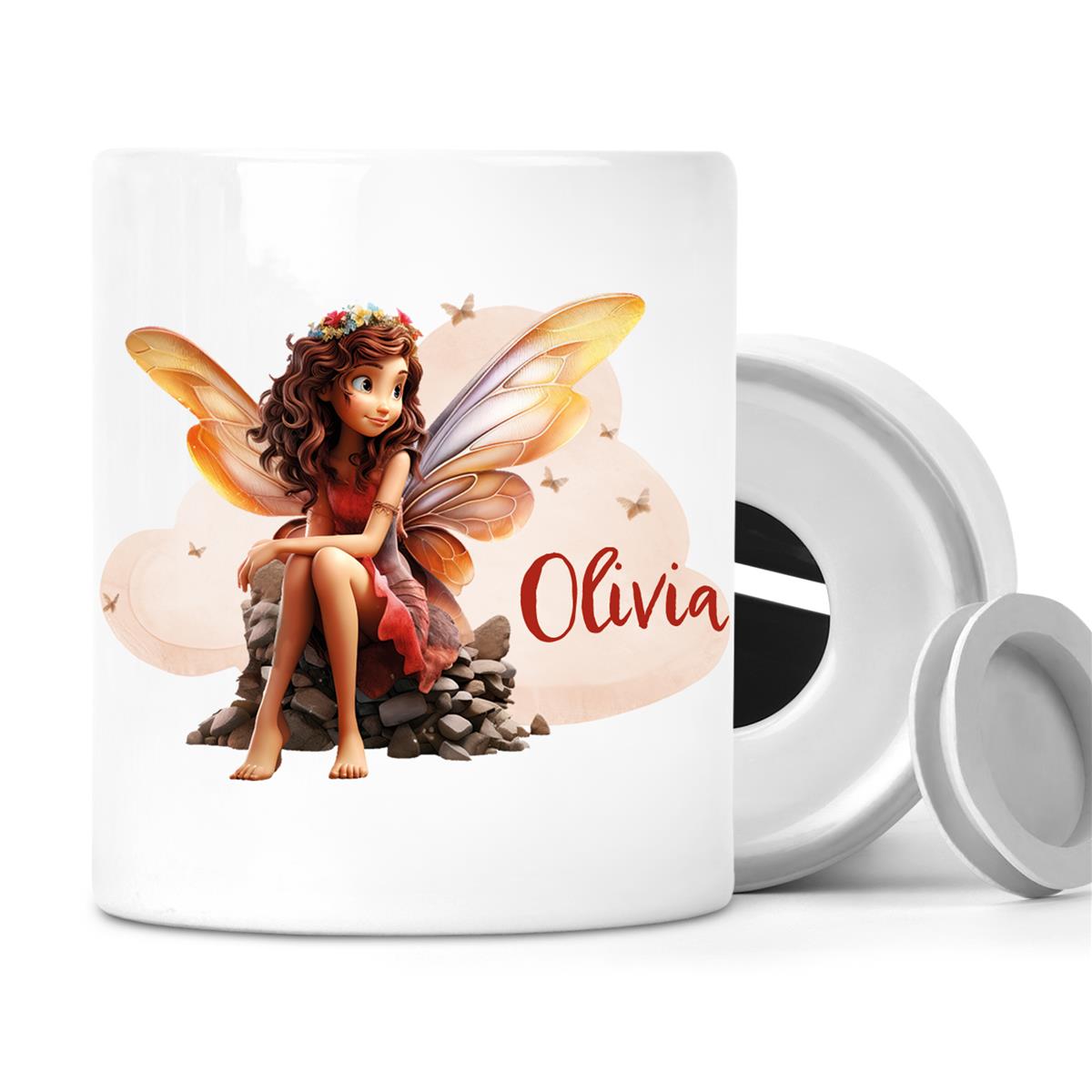 Spardose mit Wunschname Fee 2 personalisiert