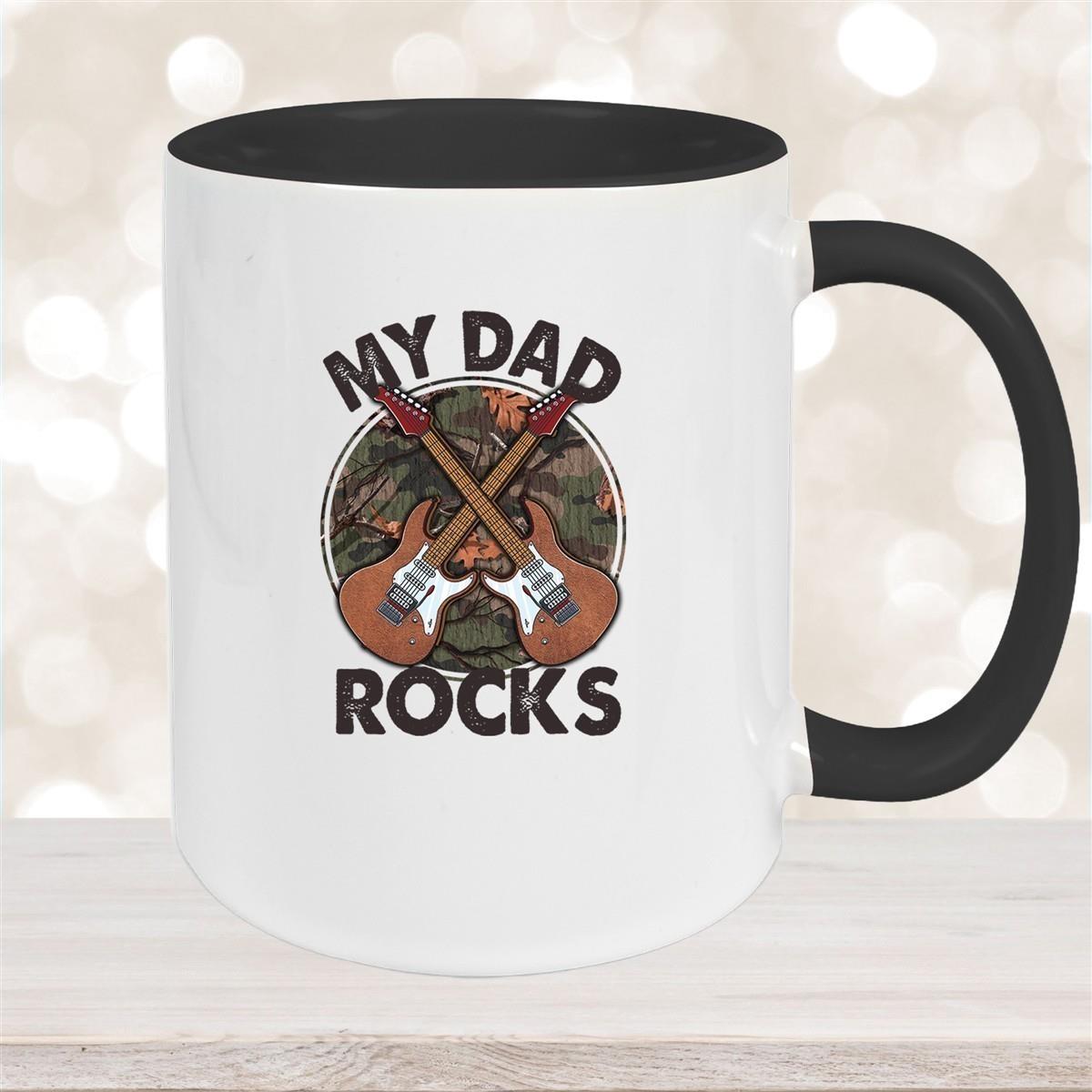 Tasse Vatertag 3 "MY DAD ROCKS" Keramik versch. Farben