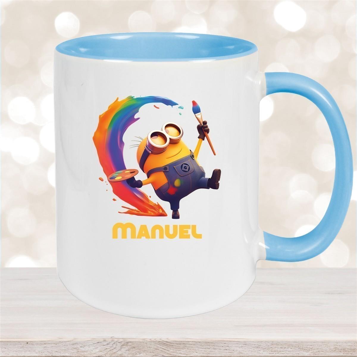 Tasse Minions Kinder Minion 4 Maler Wunschname Keramik Kinderbecher personalisiert versch. Farben