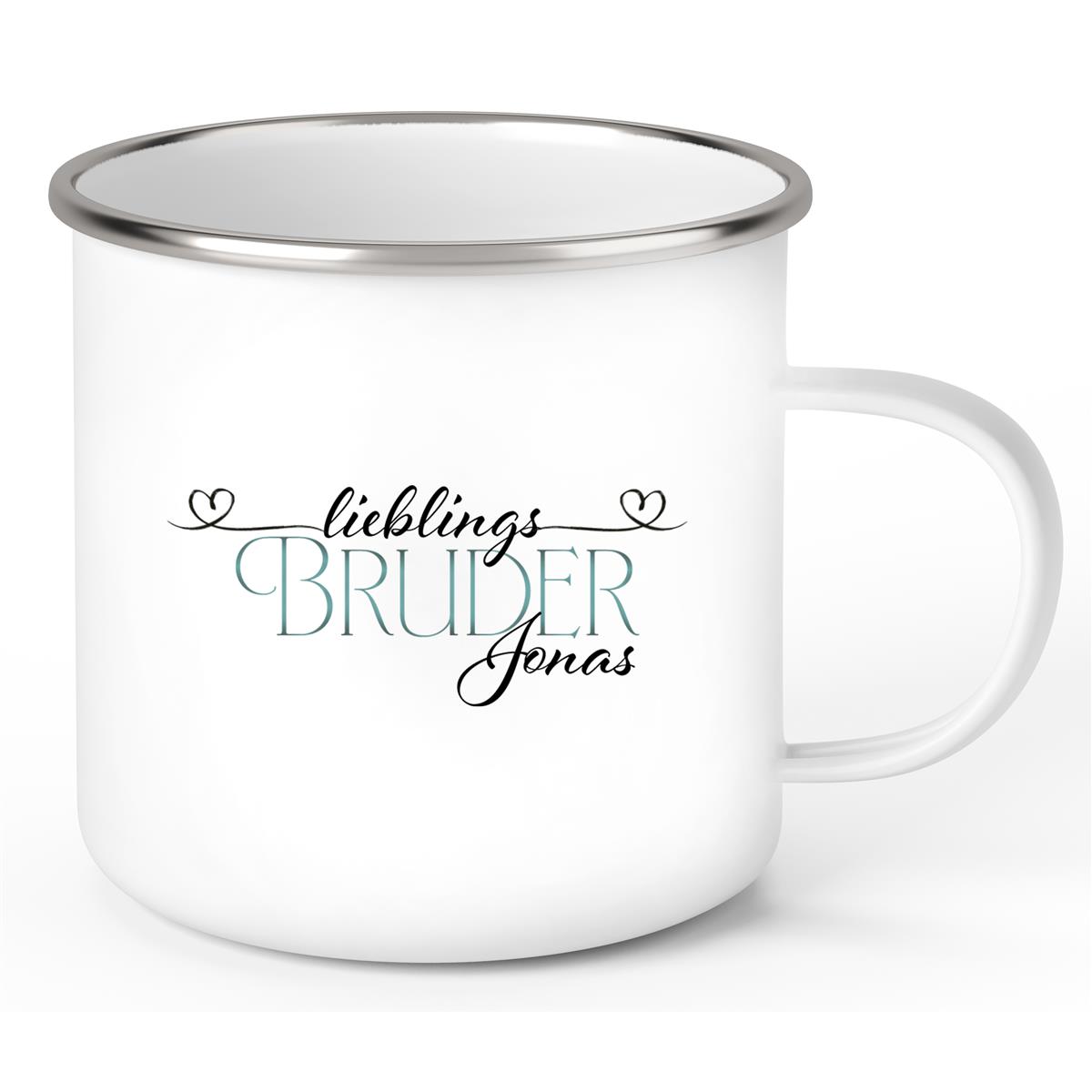 Tasse Wunschname Lieblings-Bruder #1 Emaille personalisiert