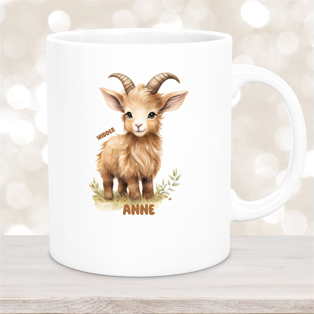 Tasse Sternzeichen Kinder Widder #1 Wunschname Keramik Kinderbecher personalisiert versch. Farben