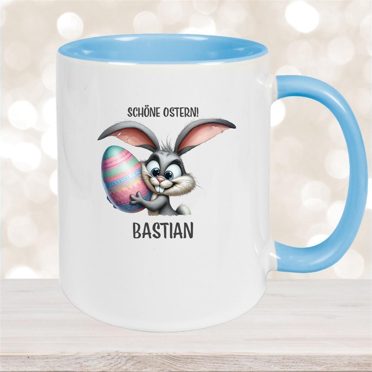 Tasse Ostern - Hase 5 Wunschnamen Keramik personalisiert versch. Farben