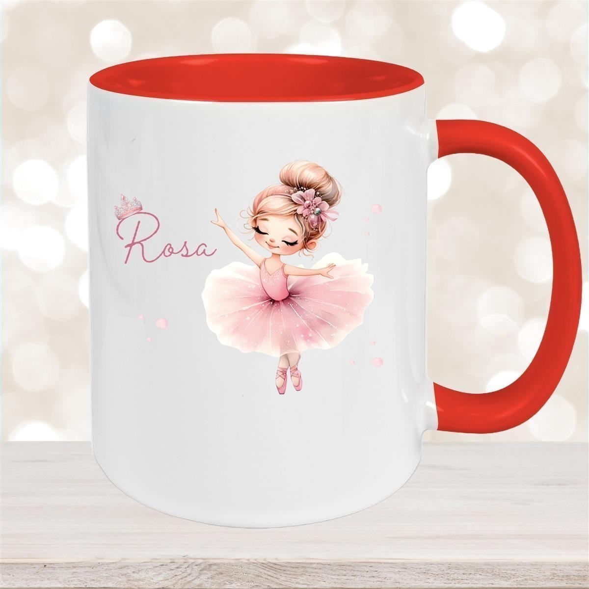 Tasse Ballerina #3 Wunschname Keramik Kinderbecher personalisiert versch. Farben