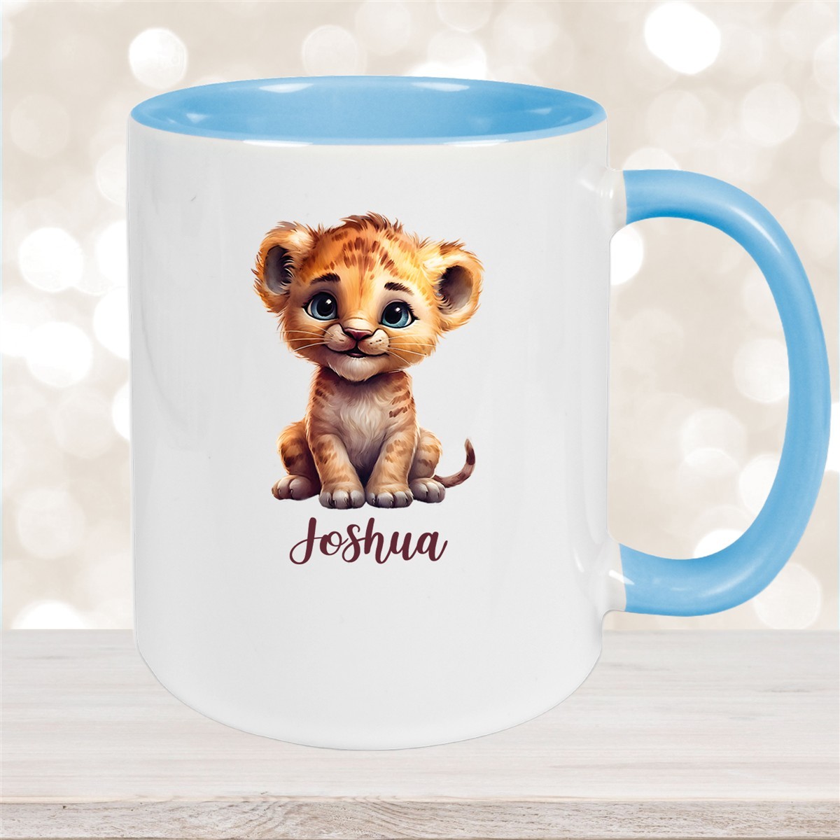 Tasse Wunschname Löwe #2 Keramik Kinderbecher versch. Farben
