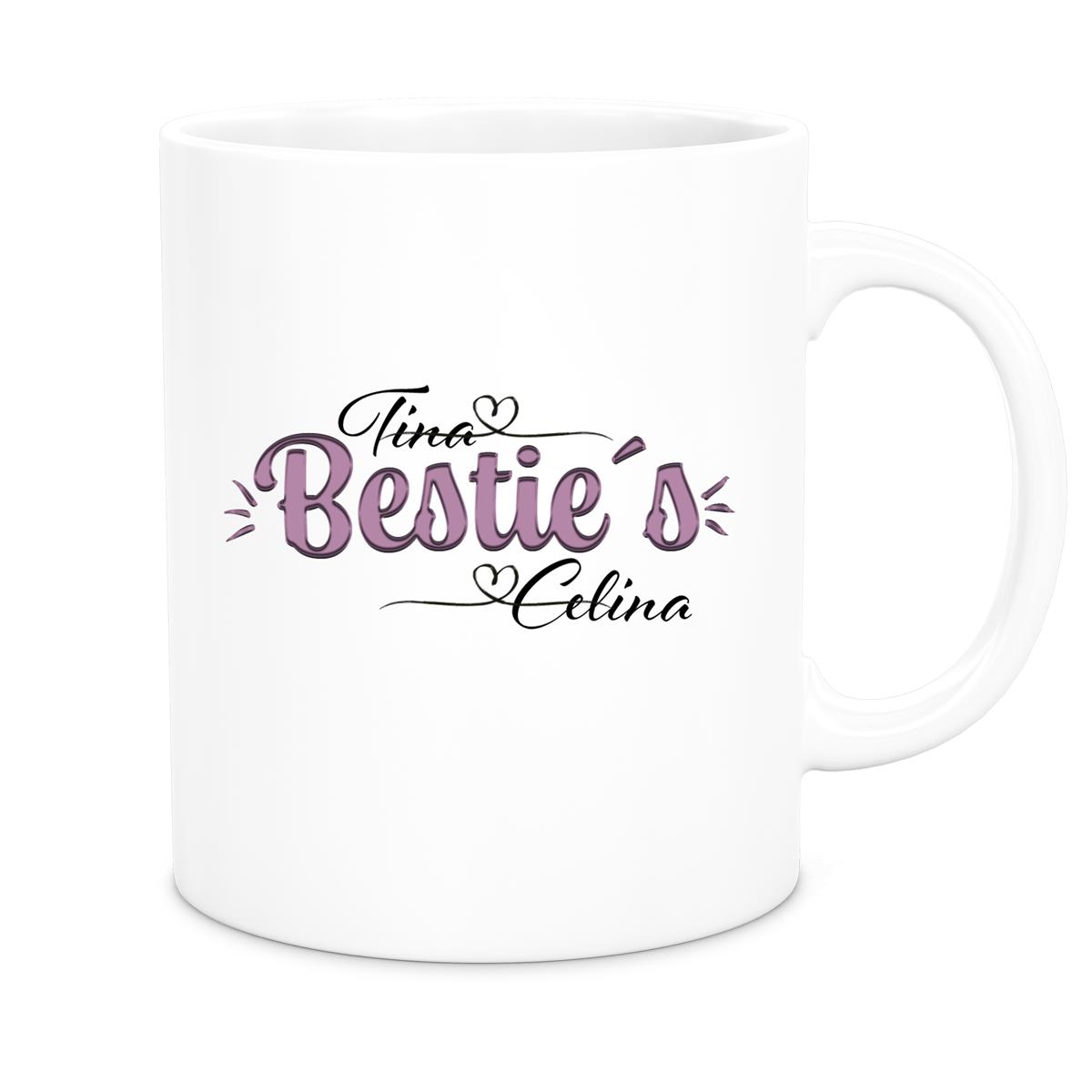 Tasse Wunschname Lieblings-Bestie 1 personalisiert Keramik Becher versch. Farben