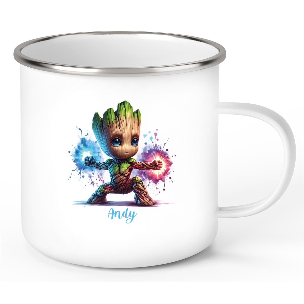 Tasse Wunschname Baby-Groot #8 Emaille Kinderbecher personalisiert