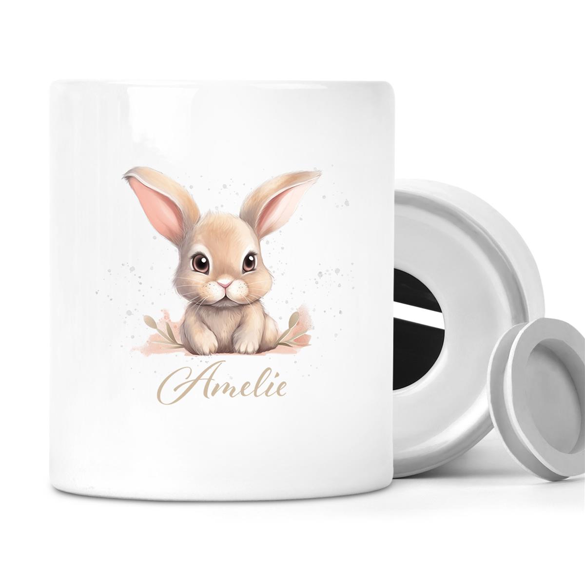 Spardose Ostern - Hase 7 mit Wunschname personalisiert