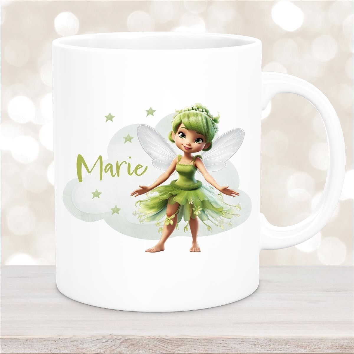 Tasse Fee #3 Wunschname Keramik Kinderbecher personalisiert Weiß