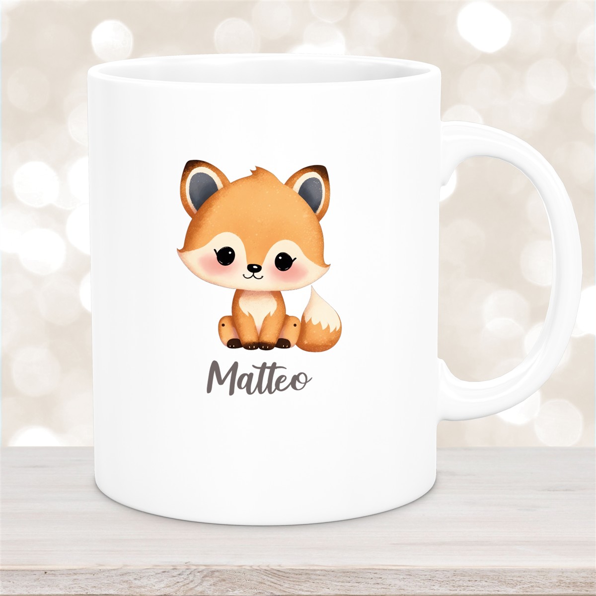 Tasse Wunschname Fuchs #1 Keramik Kinderbecher versch. Farben