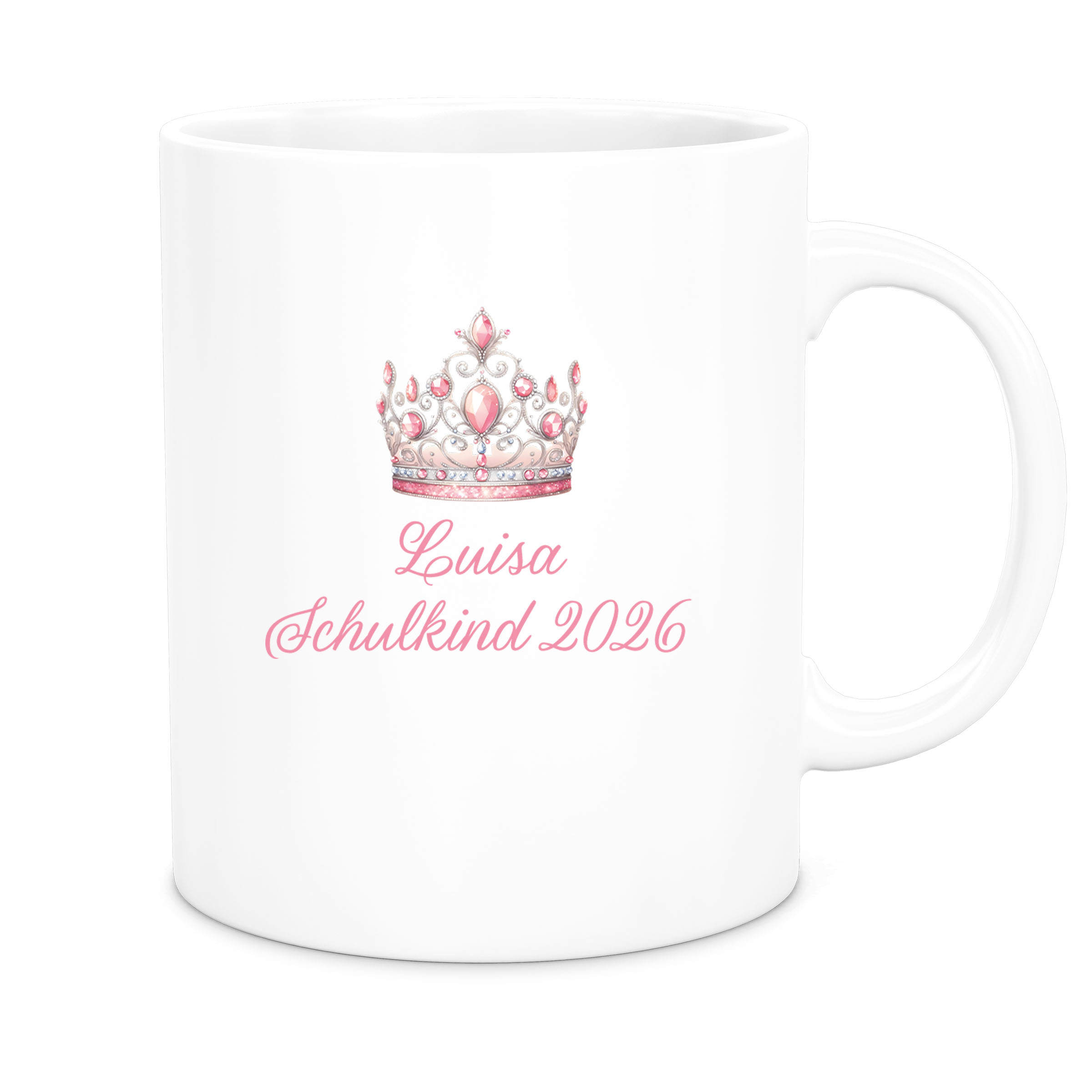 Tasse Schulkind 15 Wunschname Prinzessin1 Keramik Kinderbecher Personalisiert versch. Farben