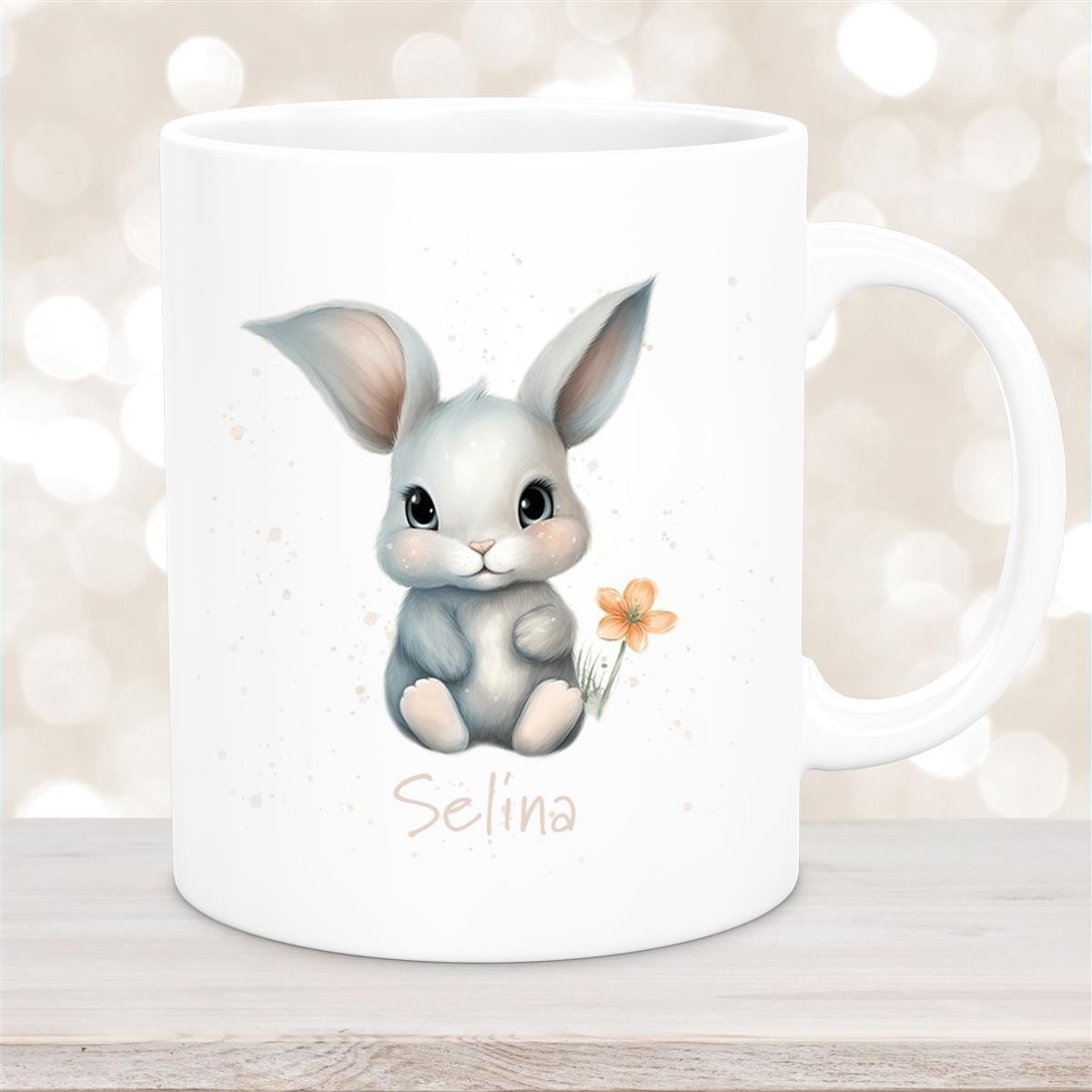 Tasse Ostern - Hase #2 Wunschnamen personalisiert Keramik Weiß
