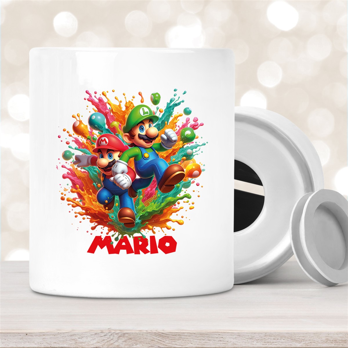 Spardose Super Mario #4 Wunschname personalisiert Spardose Super Mario #4 Wunschname personalisiert