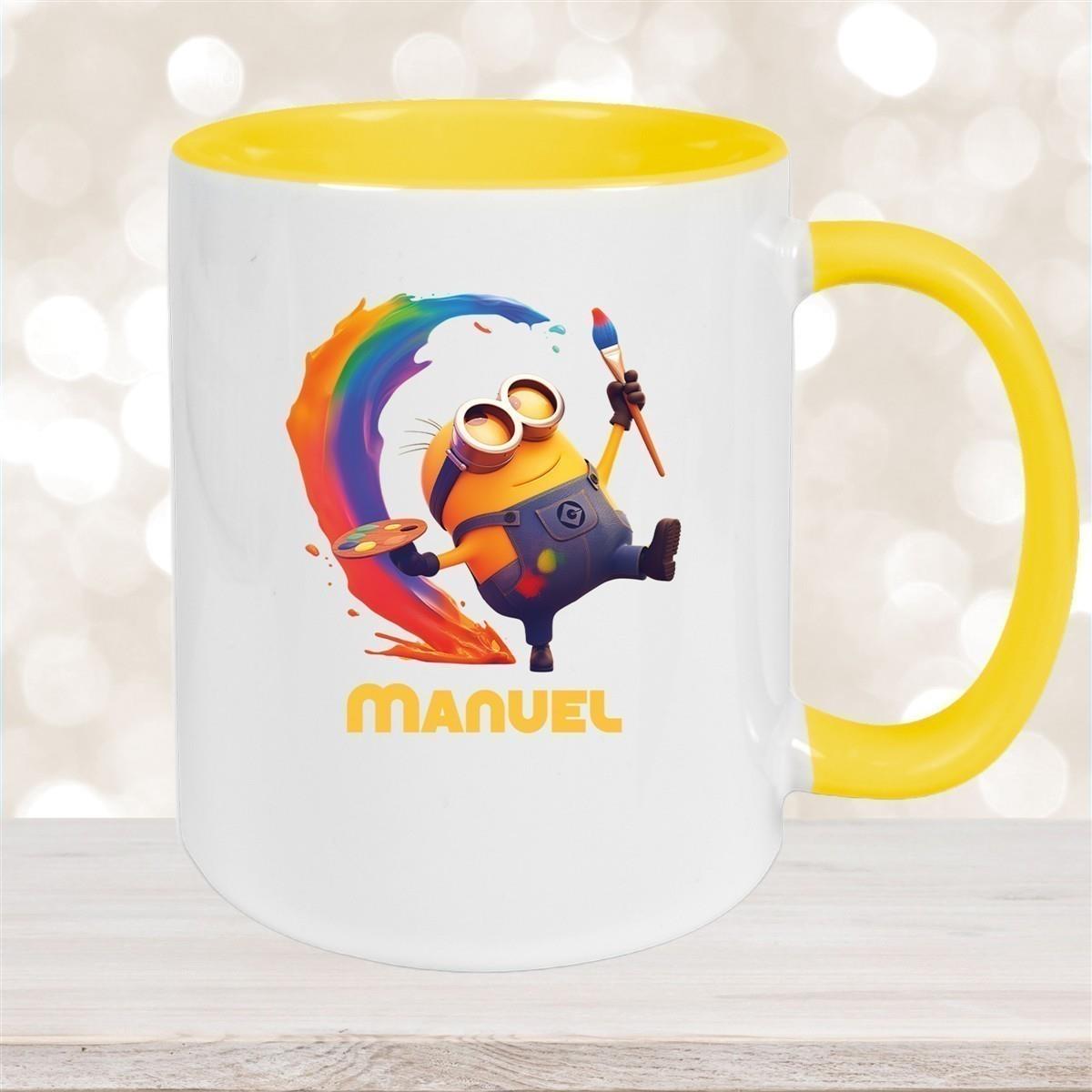 Tasse Minions Kinder Minion 4 Maler Wunschname Keramik Kinderbecher personalisiert versch. Farben