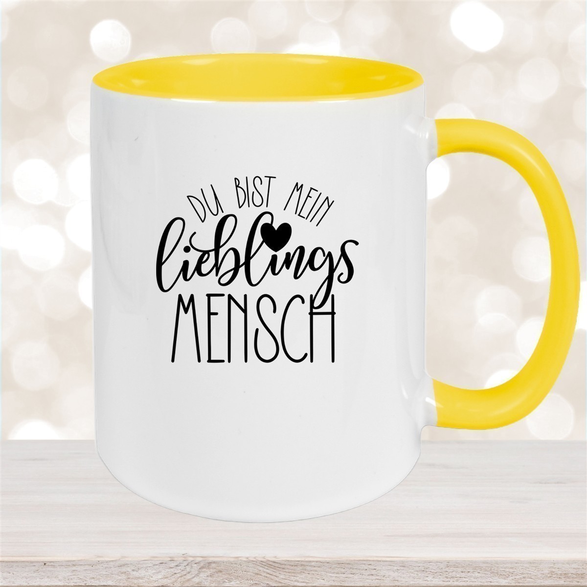 Tasse Spruch "Lieblingsmensch" Valentinstag #19 Keramik versch. Farben