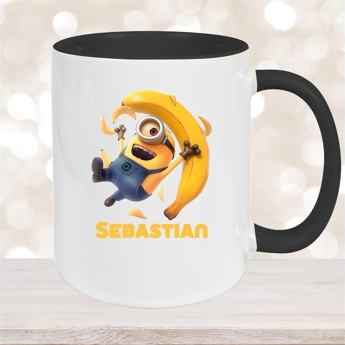 Tasse Minions Kinder Minion 2 Banana Wunschname Keramik Kinderbecher personalisiert versch. Farben