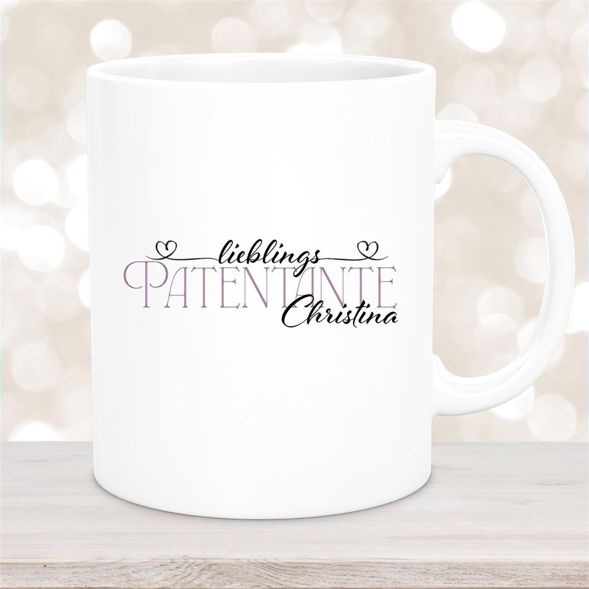 Tasse Wunschname Lieblings-Patentante 1 personalisiert Keramik Becher versch. Farben