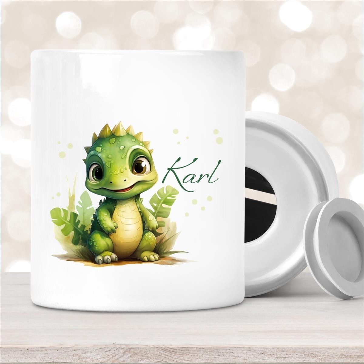 Spardose mit Wunschname Dino #16 personalisiert Spardose mit Wunschname Dino #16 personalisiert