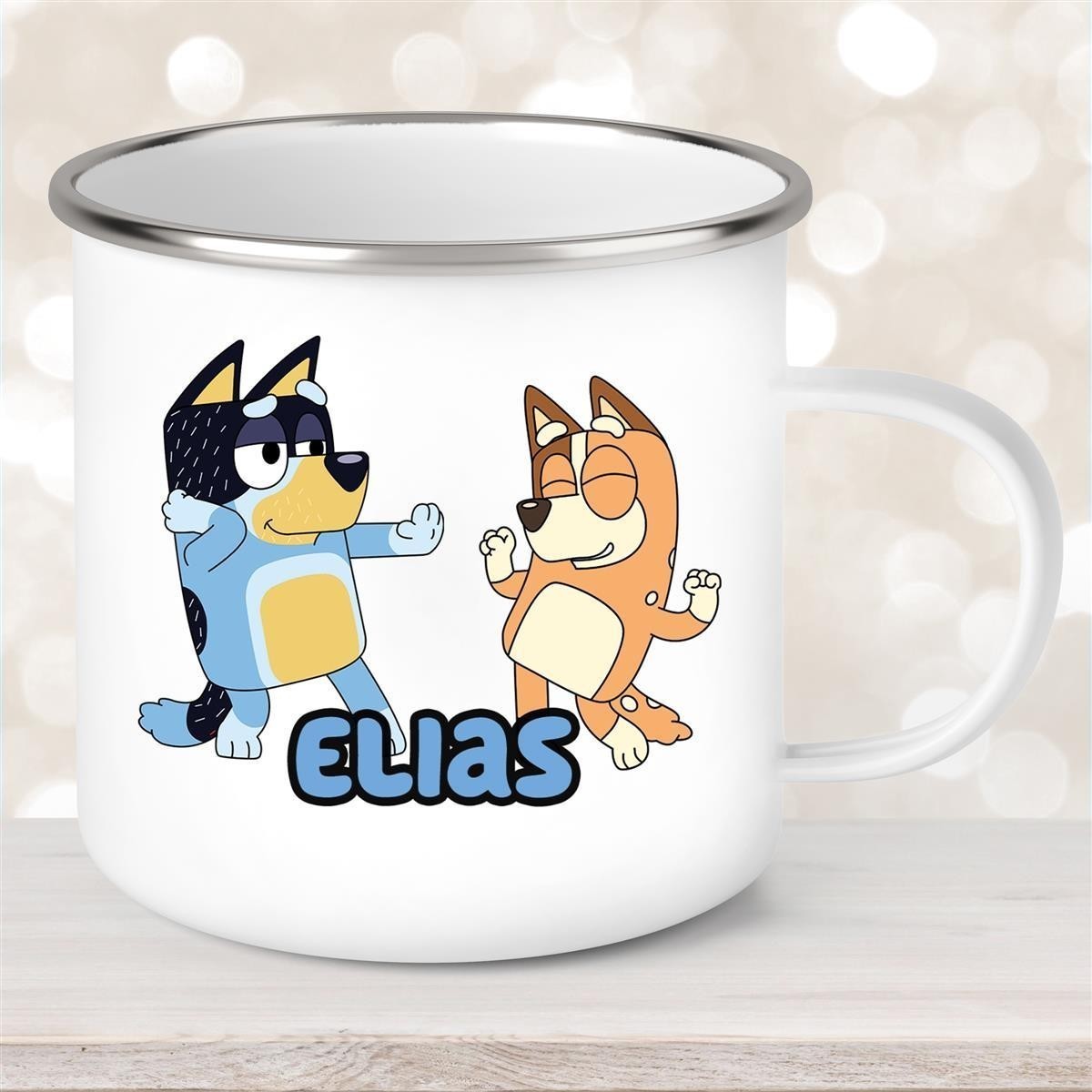 Tasse Bluey #1 Wunschname Emaille Kinderbecher personalisiert Tasse Bluey #1 Wunschname Emaille Kinderbecher personalisiert